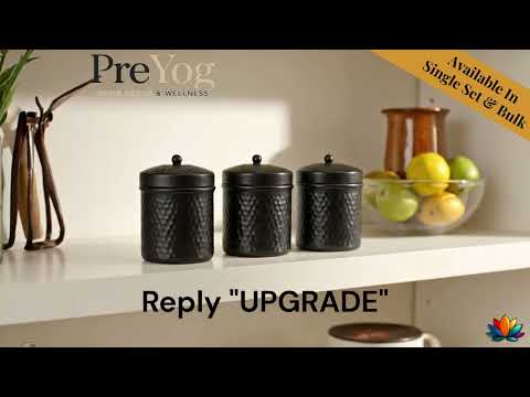 PreYog Matte Black Iron Jars (Set of 3) | DIY Décor, Gifting & Serving